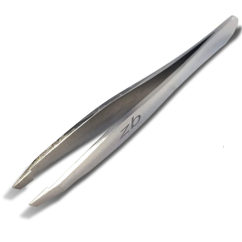 Zizzili Basics Elite Series Slant Tweezers - Surgical Grade Stainless Steel for Professionals (Mirror Polish) - Image 2